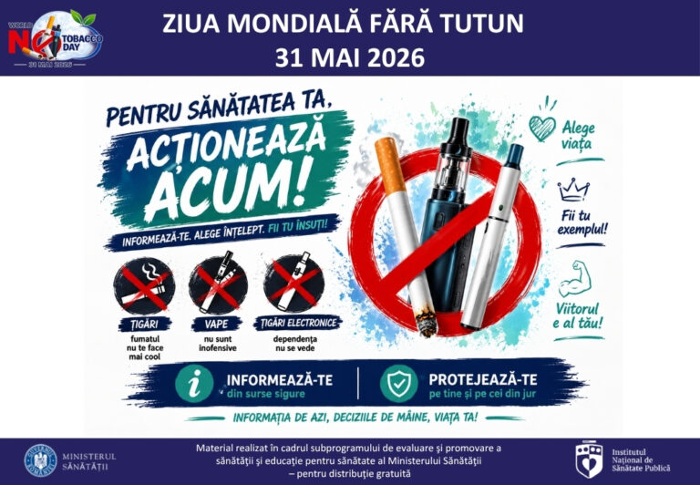 31 mai 2026, Ziua Mondială Fără Tutun