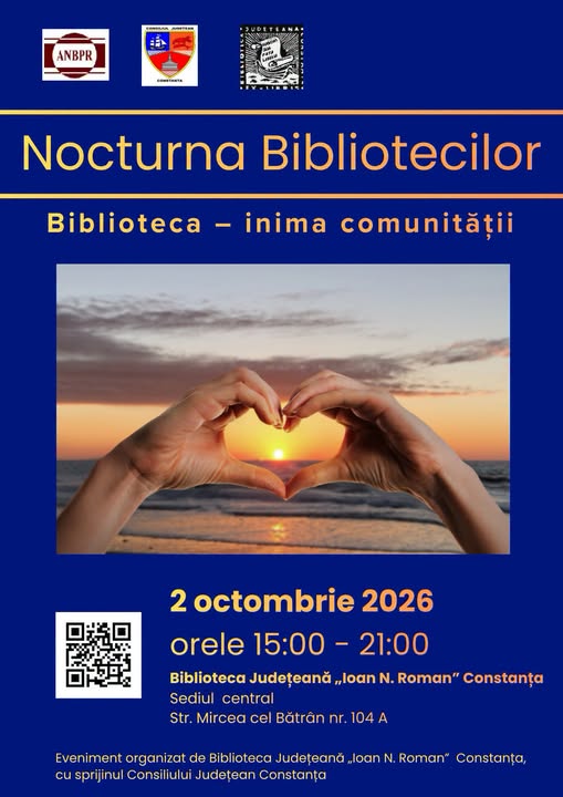 Biblioteca Județeană ,,Ioan N. Roman”, participă la Nocturna Bibliotecilor 2026