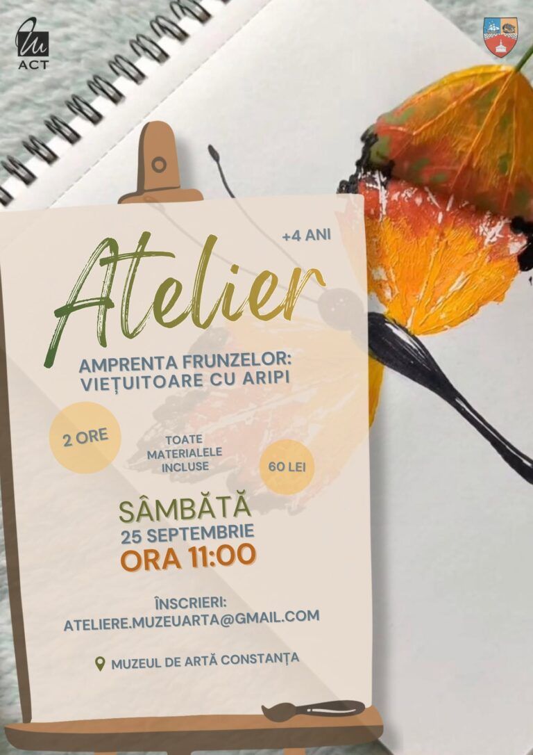 Sâmbătă, 26 septembrie, Muzeul de Artă Constanța găzduiește o nouă sesiune creativă dedicată celor mici